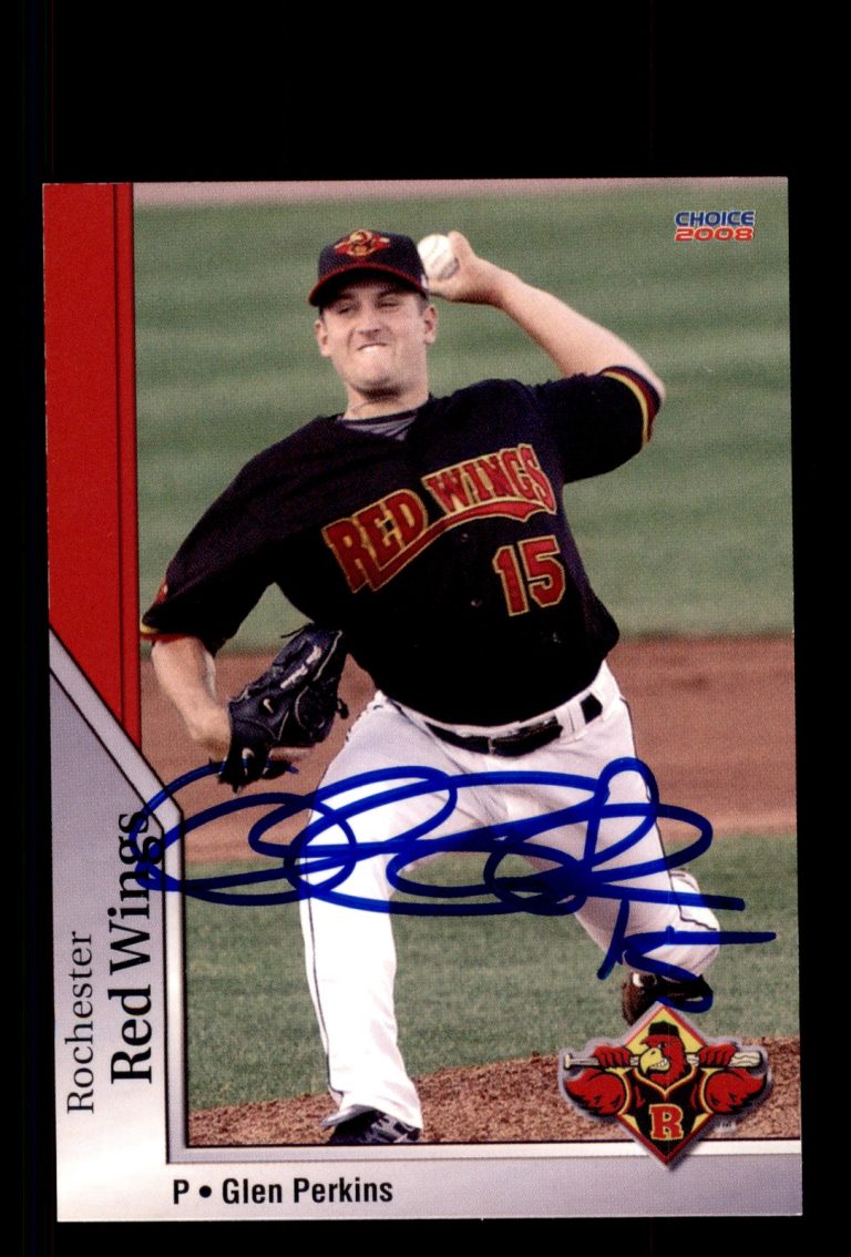 Signed Baseball Card Auto Glen Perkins 2008 Choice Rochester Red Wings