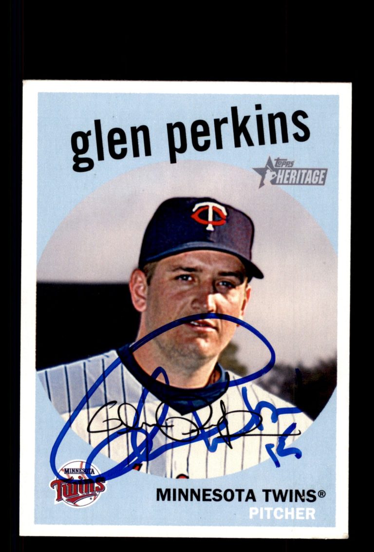Signed Baseball Card Auto Glen Perkins 2008 Topps Heritage #652 Twins