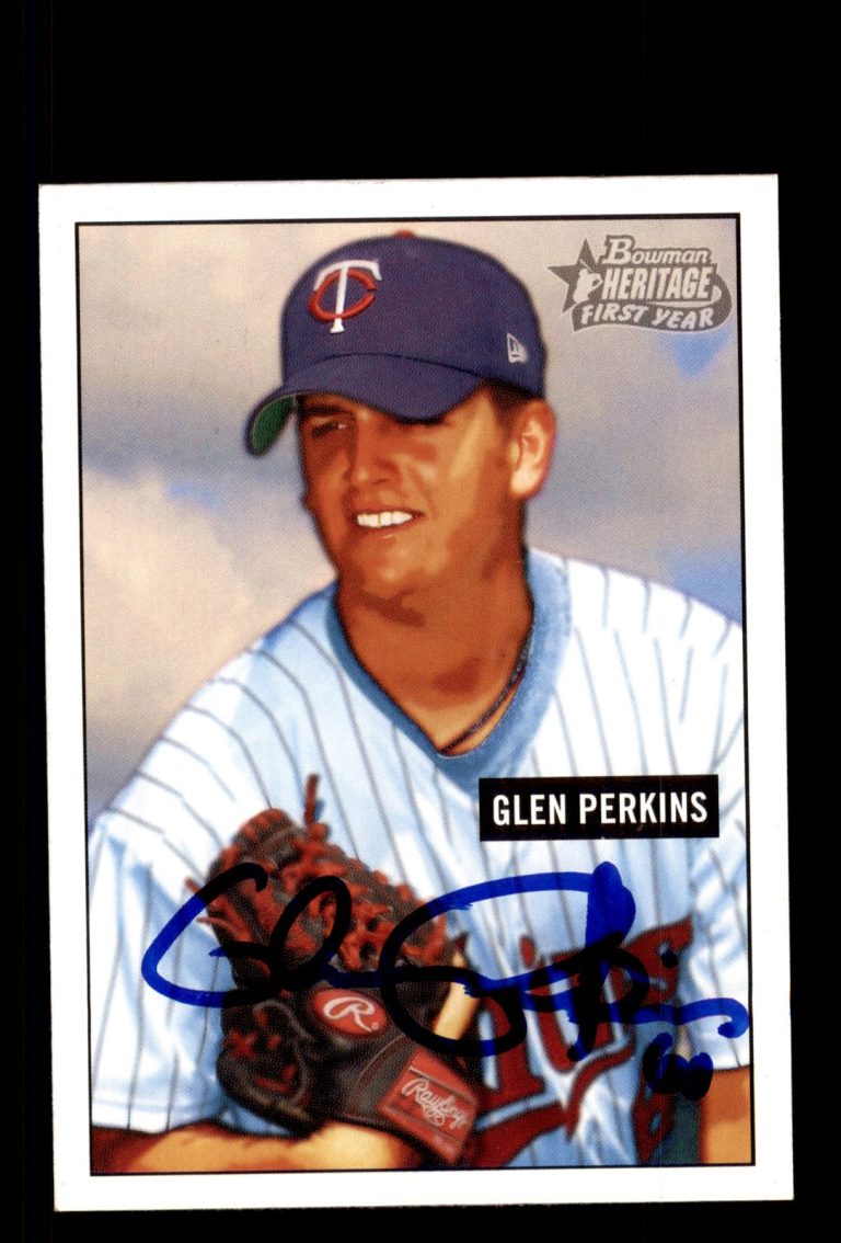 Signed Baseball Card Auto Glen Perkins 2005 Bowman Heritage #224 Twins