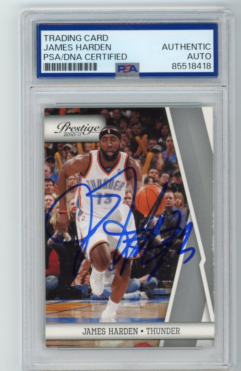 Signed Basketball Card Auto James Harden 2010-11 Panini Prestige #81 PSA/DNA