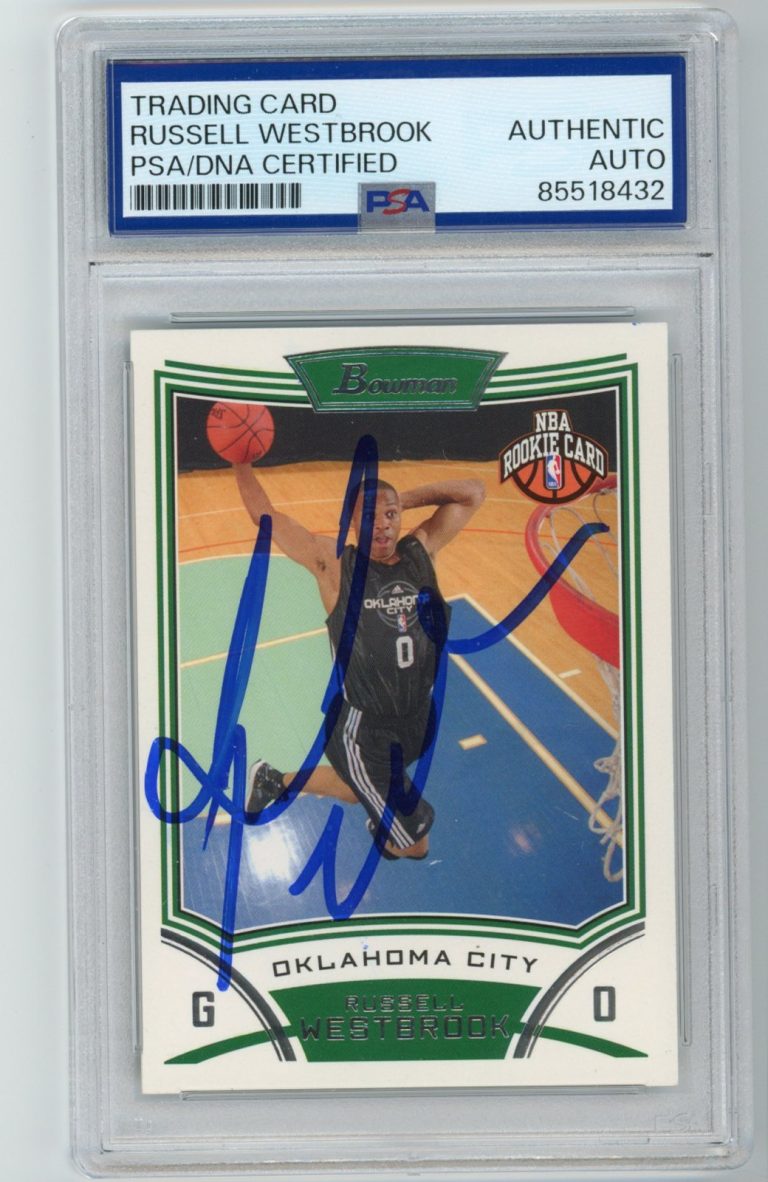 Signed Basketball Card Auto Russell Westbrook 2008-09 Bowman #114 PSA/DNA