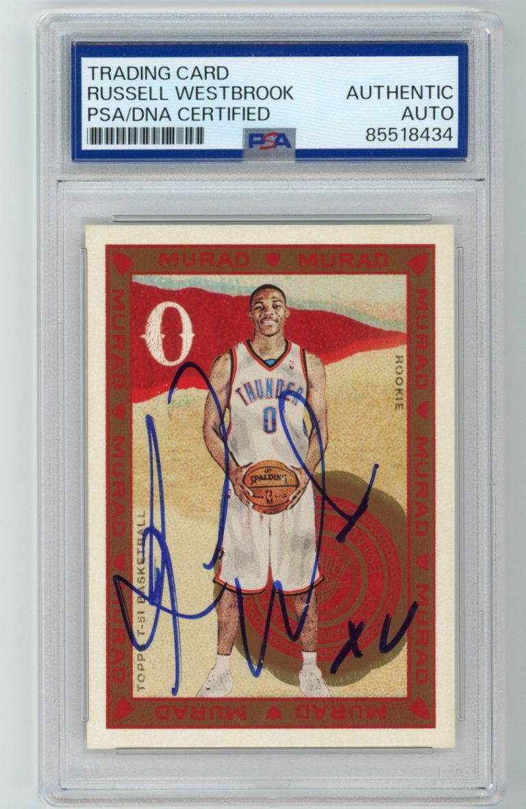 Signed Basketball Card Auto Russell Westbrook 2008-09 Topps Murad #174 PSA/DNA
