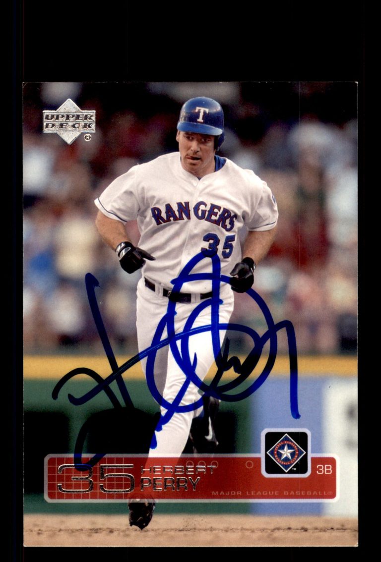 Signed Baseball Card Auto Herbert Perry 2003 Upper Deck #324 Texas Rangers