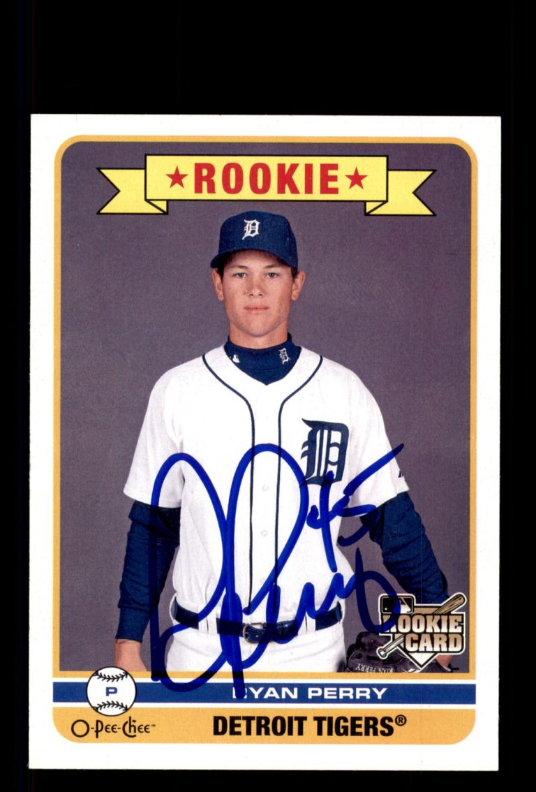 Signed Baseball Card Auto Ryan Perry 2009 O-Pee-Chee #573 Detroit Tigers