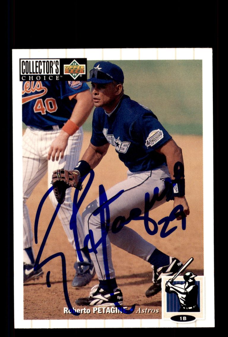 Signed Baseball Card Auto Roberto Petagine 1994 Collector's Choice #581 Astros
