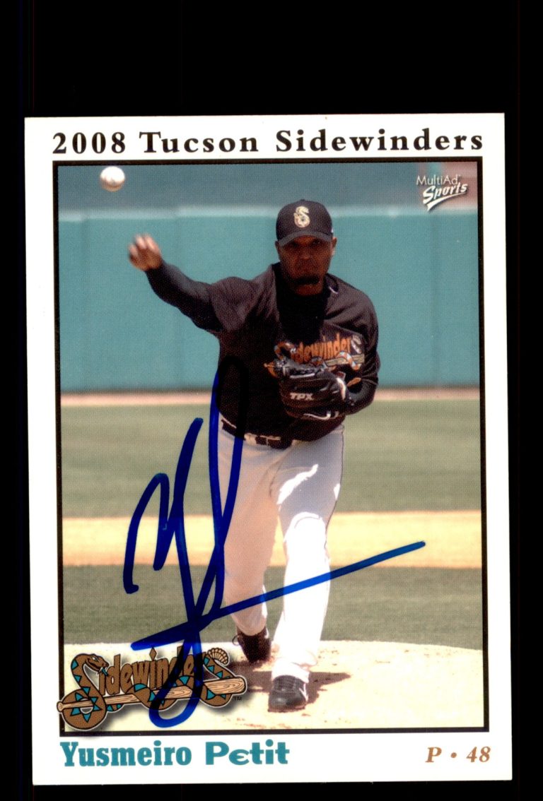 Signed Baseball Card Auto Yusmeiro Petit 2008 MultiAd Tucson Sidewinders