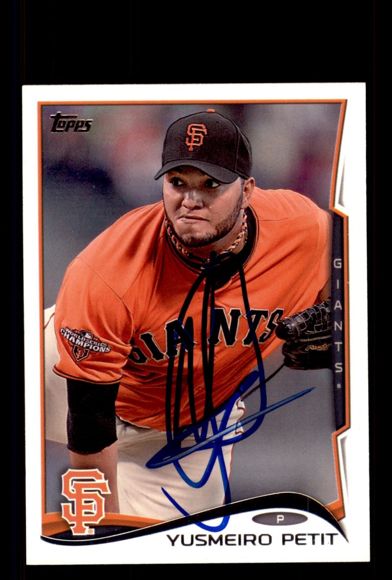 Signed Baseball Card Auto Yusmeiro Petit 2014 Topps #127 San Francisco Giants