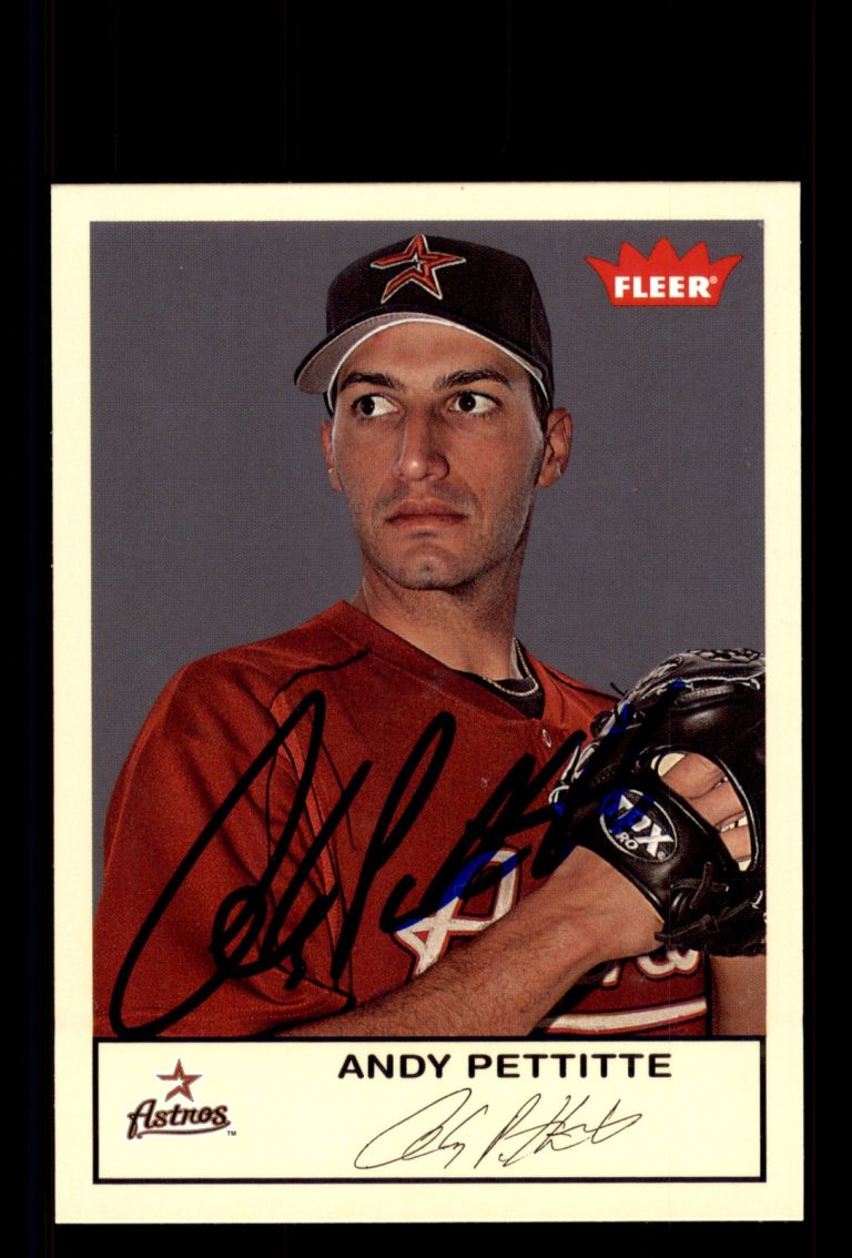 Signed Baseball Card Auto Andy Pettitte 2005 Fleer Tradition #169 Houston Astros