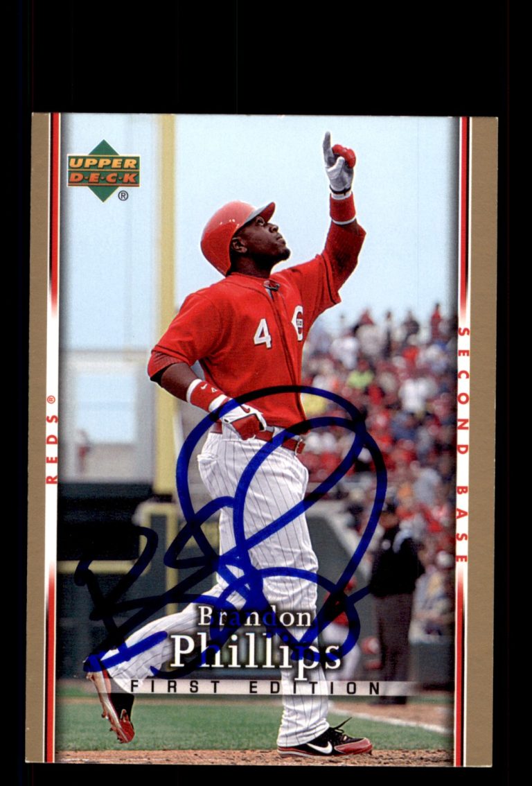 Signed Baseball Card Auto Brandon Phillips 2007 Upper Deck First Edition #194