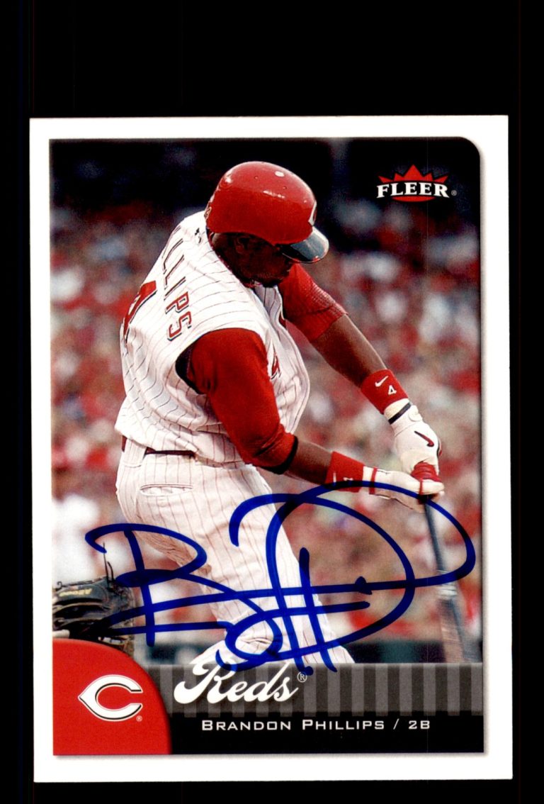 Signed Baseball Card Auto Brandon Phillips 2007 Fleer #252 Cincinnati Reds