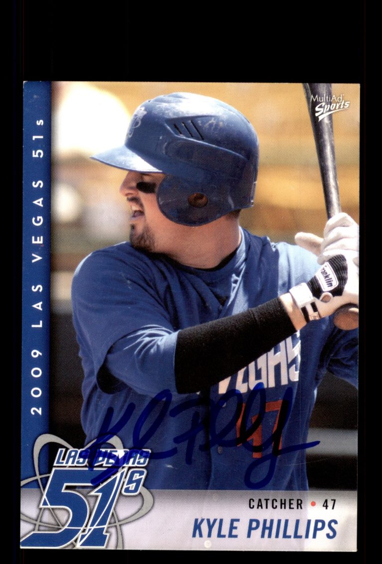 Signed Baseball Card Auto Kyle Phillips 2009 MultiAd Las Vegas 51s