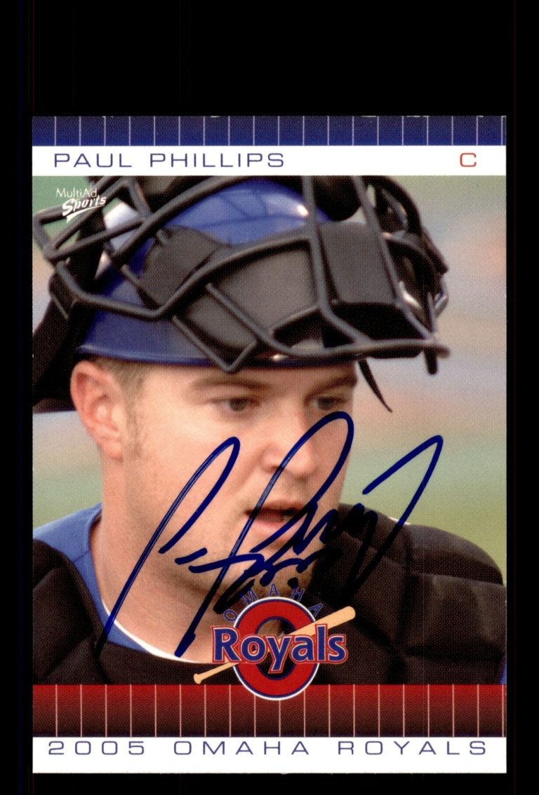 Signed Baseball Card Auto Paul Phillips 2005 MultiAd Omaha Royals