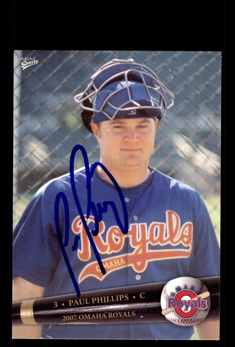 Signed Baseball Card Auto Paul Phillips 2007 MultiAd Omaha Royals