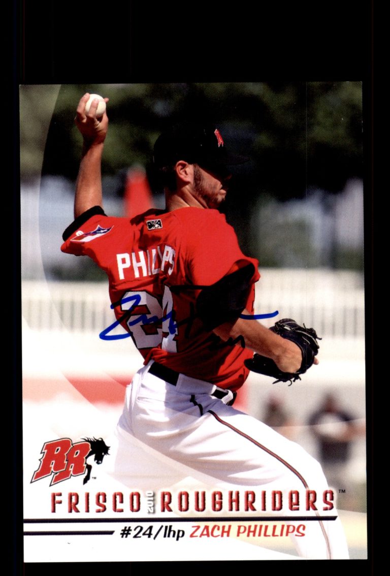 Signed Baseball Card Auto Zach Phillips 2010 Grandstand Frisco RoughRiders