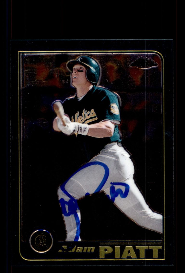 Signed Baseball Card Auto Adam Piatt 2001 Topps Chrome #32 Oakland Athletics