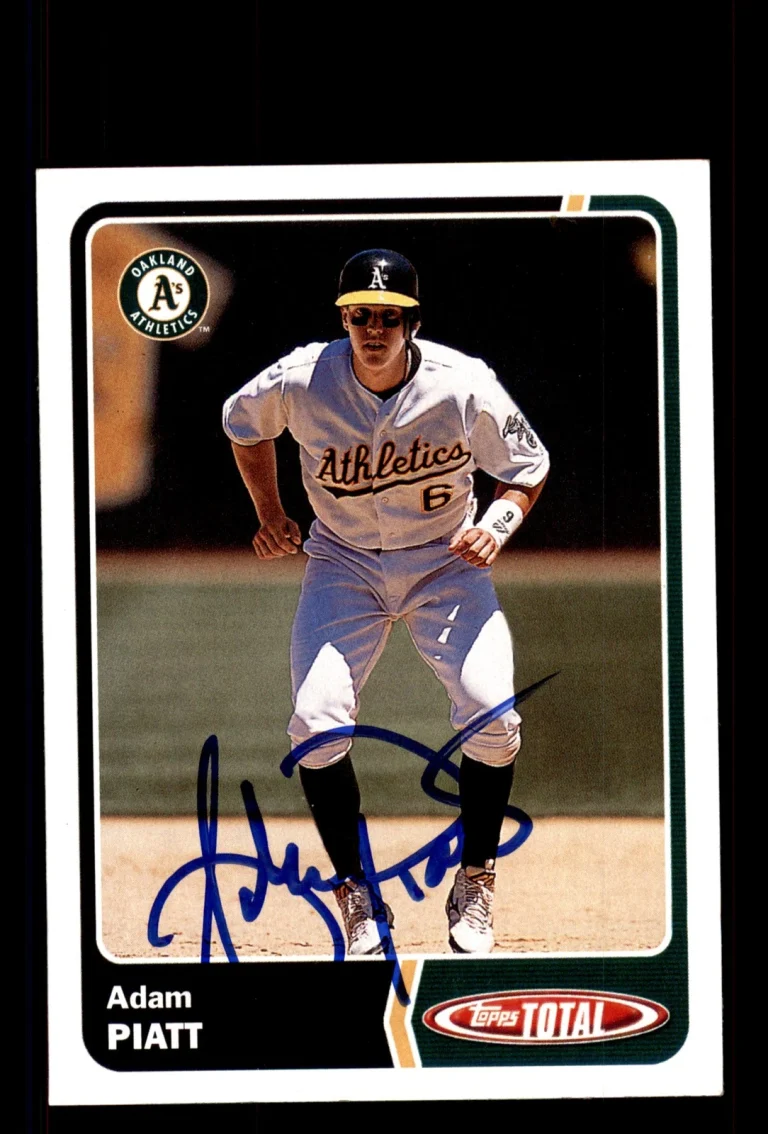 Signed Baseball Card Auto Adam Piatt 2003 Topps Total #14 Oakland Athletics