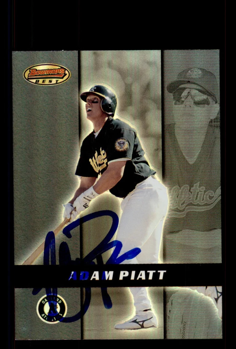 Signed Baseball Card Auto Adam Piatt 2000 Bowman's Best #125 Oakland Athletics