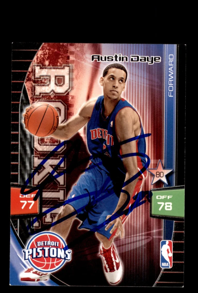 Signed Basketball Card Auto Austin Daye 2009-10 Panini Adrenalyn XL Pistons