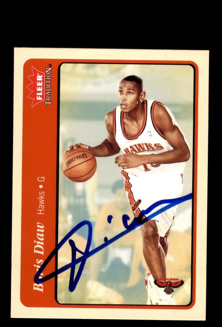 Signed Basketball Card Auto Boris Diaw 2004-05 Fleer Tradition #2 Atlanta Hawks
