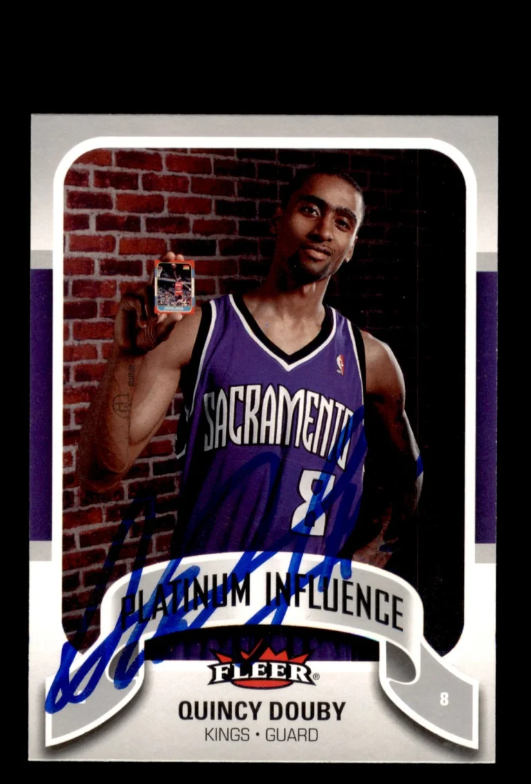 Signed Basketball Card Auto Quincy Douby 2006-07 Fleer #PI-QD Sacramento Kings