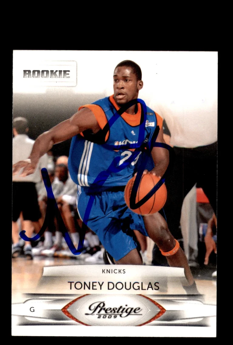 Signed Basketball Card Auto Toney Douglas 2009-10 Panini Prestige #179 Knicks