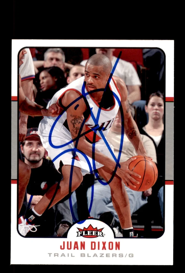 Signed Basketball Card Auto Juan Dixon 2006-07 Fleer #158 Portland Trail Blazers