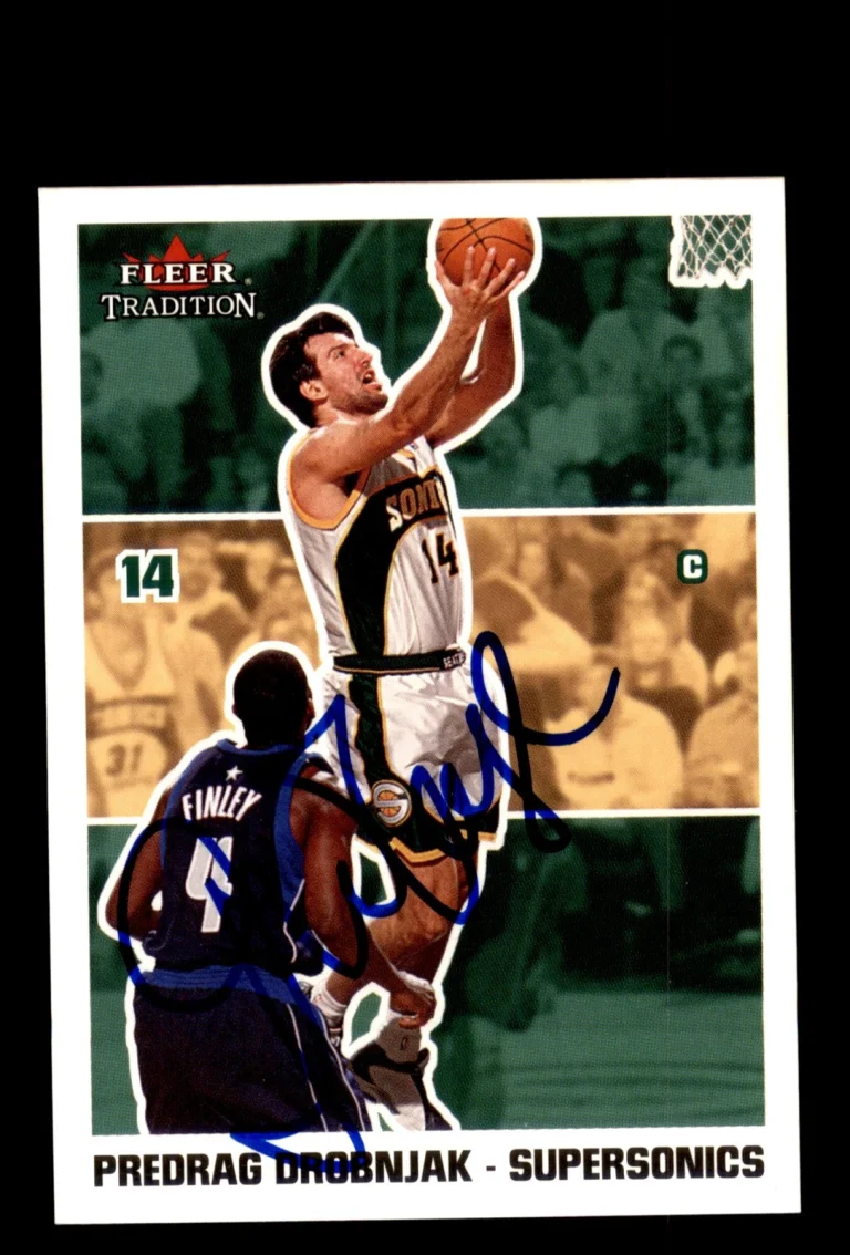 Signed Basketball Card Auto Predrag Drobnjak 2003-04 Fleer Tradition #155