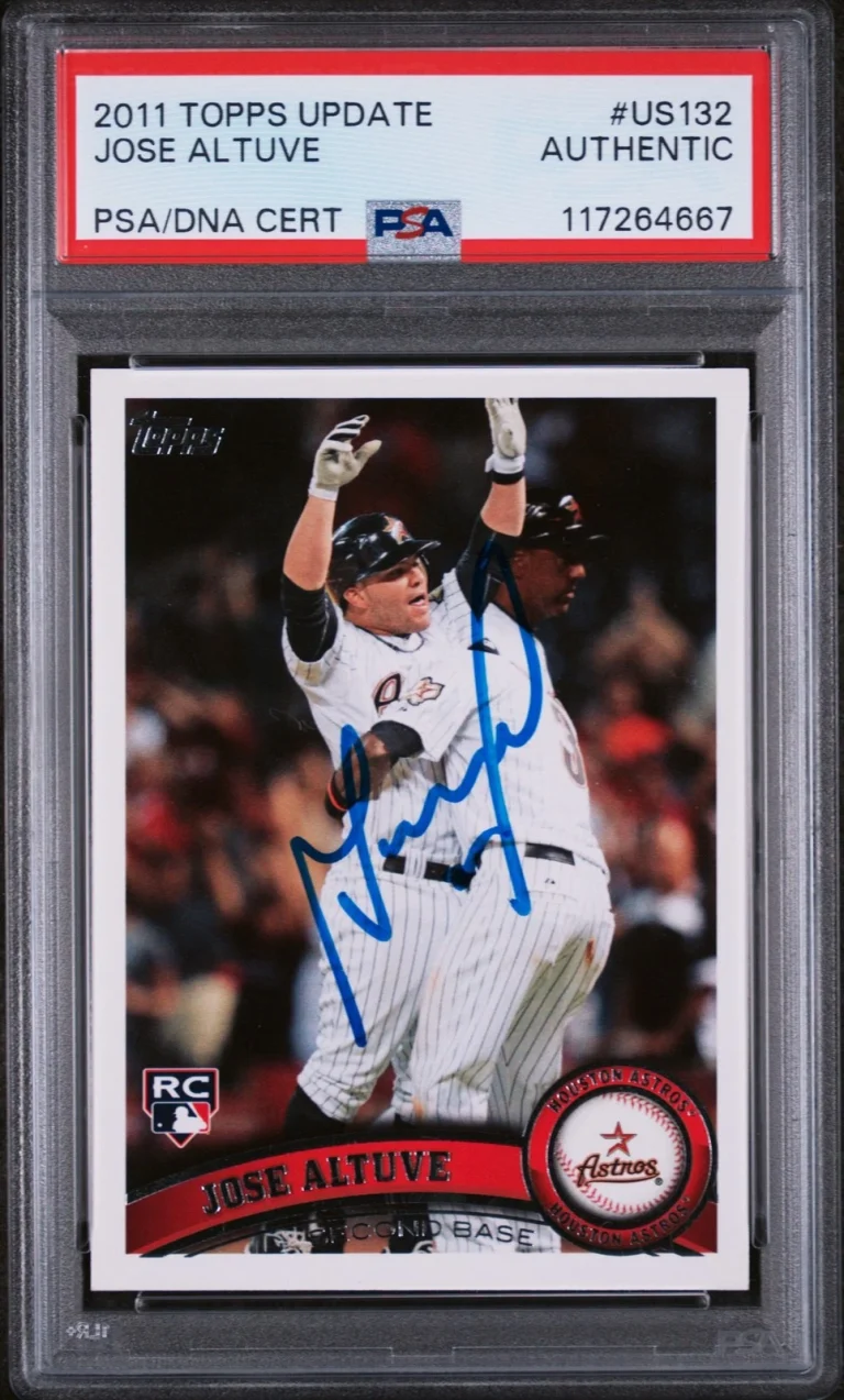 Signed Baseball Card Auto Jose Altuve 2011 Topps Update #US132 PSA/DNA