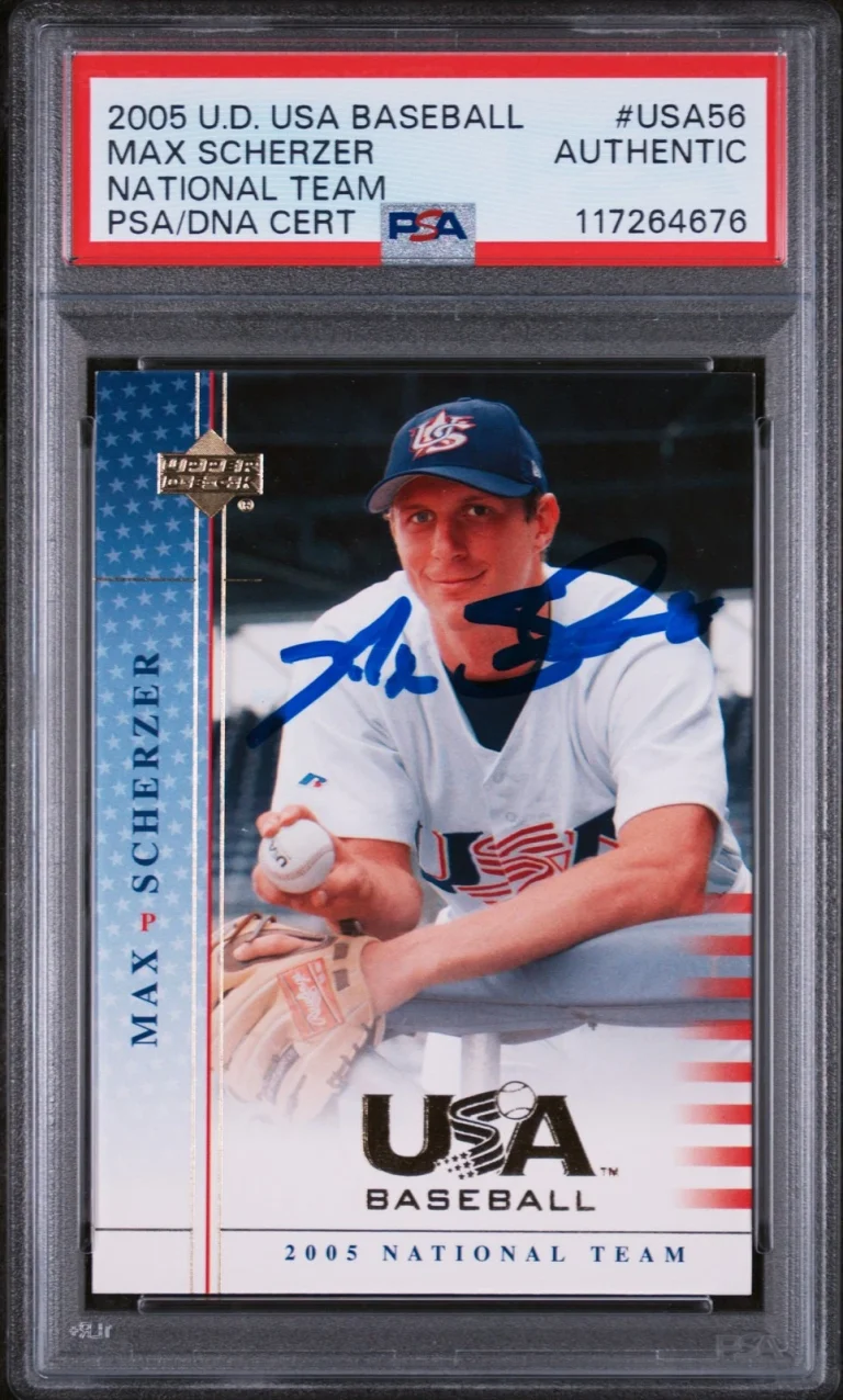 Signed Baseball Card Auto Max Scherzer 2005 Upper Deck Team USA RC PSA/DNA