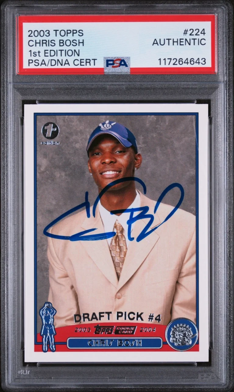 Signed Basketball Card Auto Chris Bosh 2003-04 Topps 1st Ed. #224 RC PSA/DNA