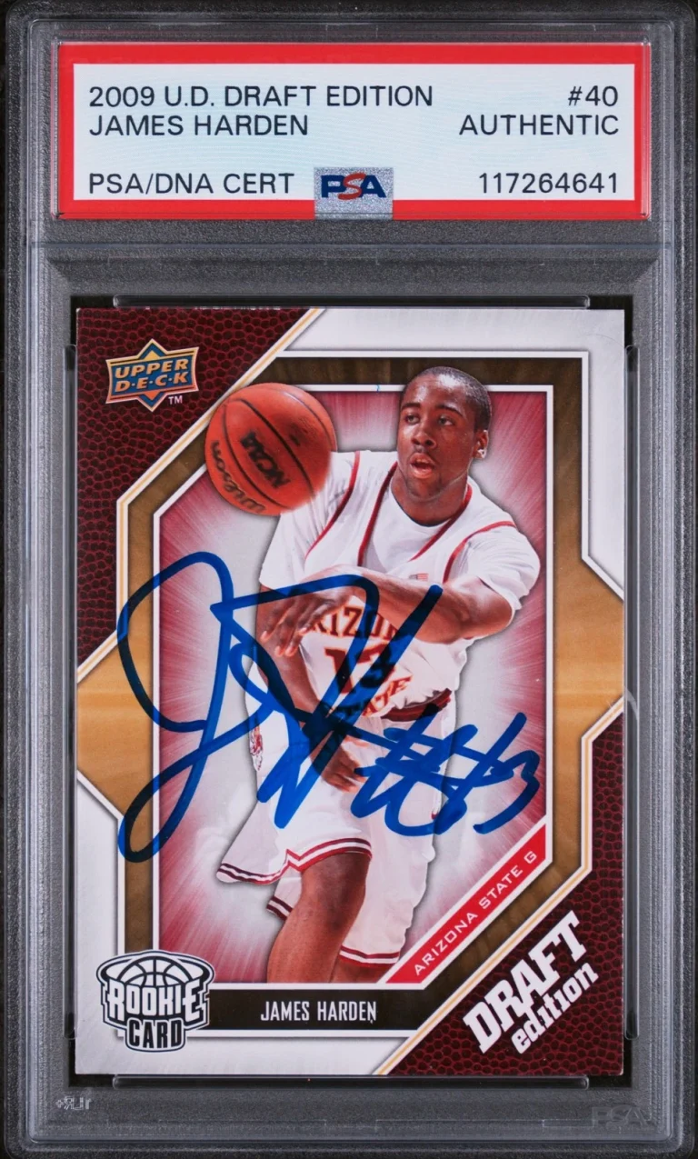 Signed Basketball Card Auto James Harden 2009 Upper Deck Draft #40 PSA/DNA