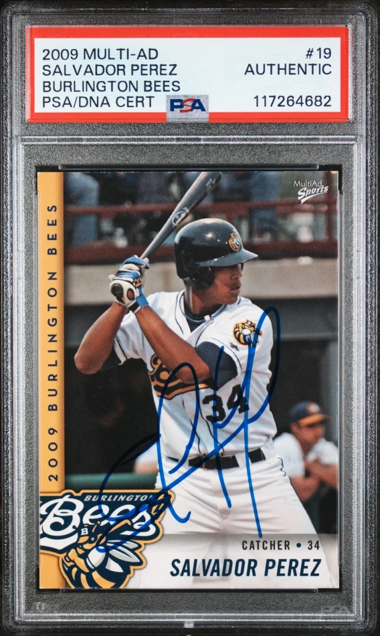 Signed Basketball Card Auto Salvador Perez 2009 Royals Burlington Bees PSA/DNA