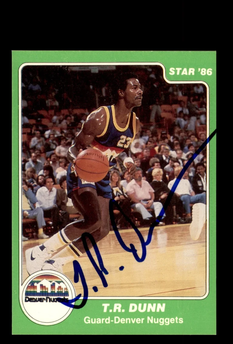 Signed Basketball Card Auto T.R. Dunn 1985-86 Star #52 Denver Nuggets