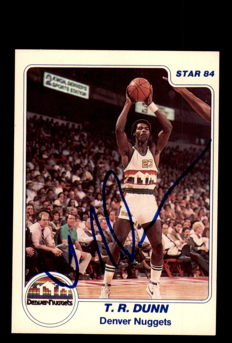 Signed Basketball Card Auto T.R. Dunn 1983-84 Star #184 Denver Nuggets