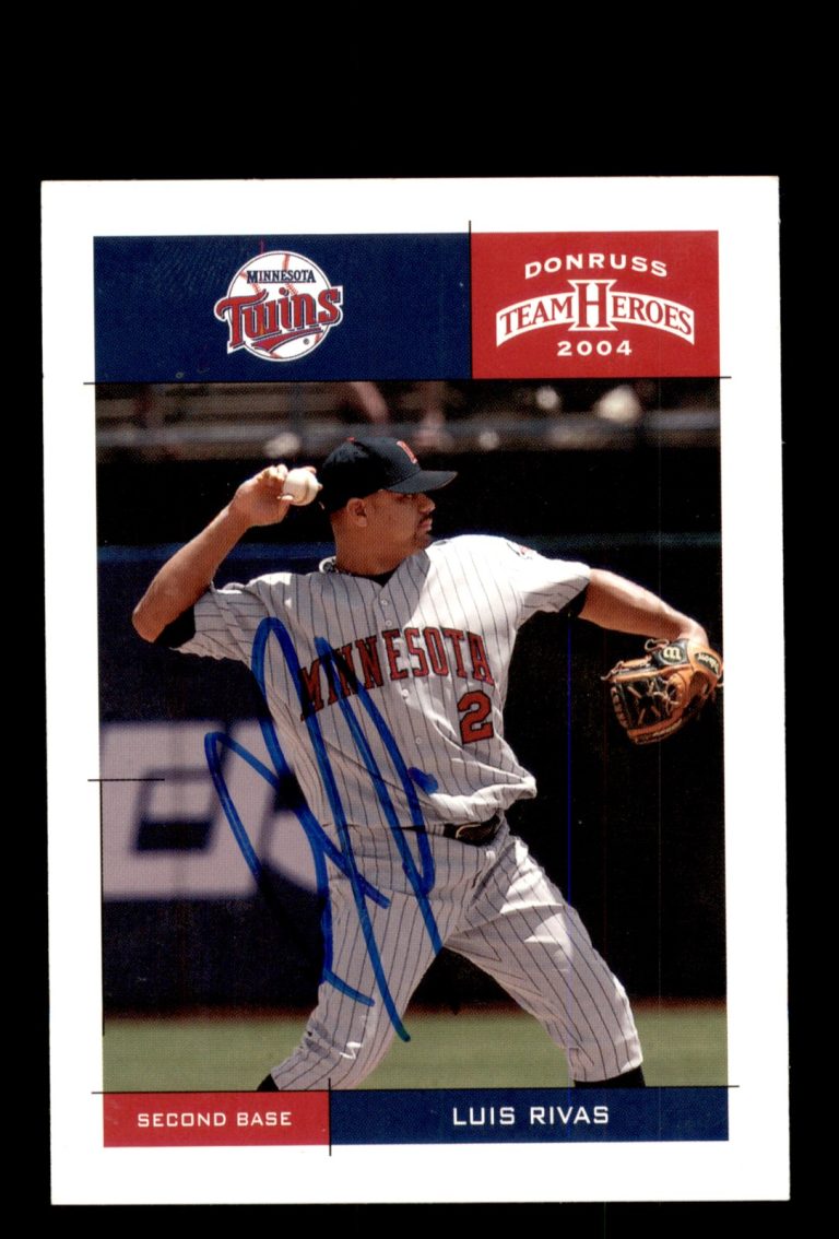Signed Baseball Card Auto Luis Rivas 2004 Donruss Team Heroes #250 Twins
