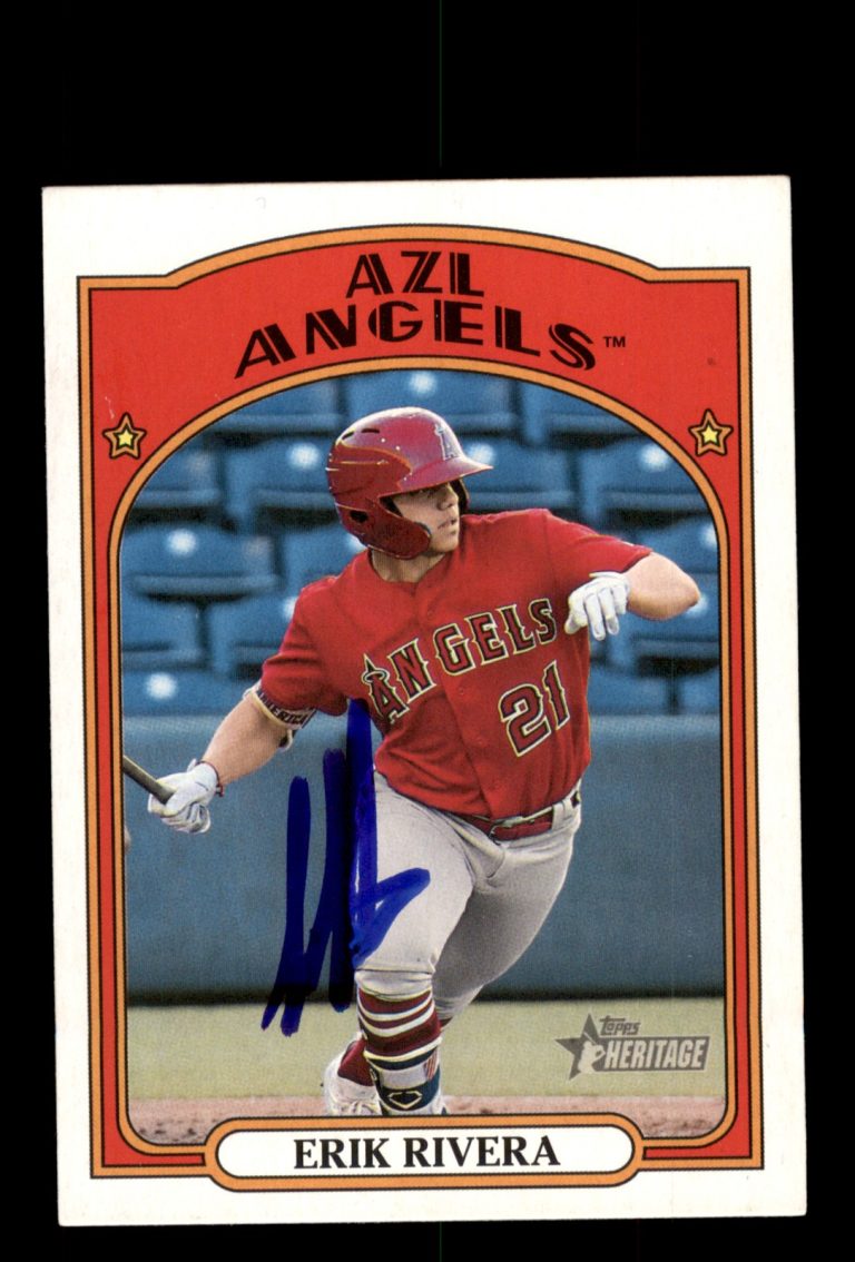 Signed Baseball Card Auto Erik Rivera 2021 Topps Heritage Minor #72 In Person
