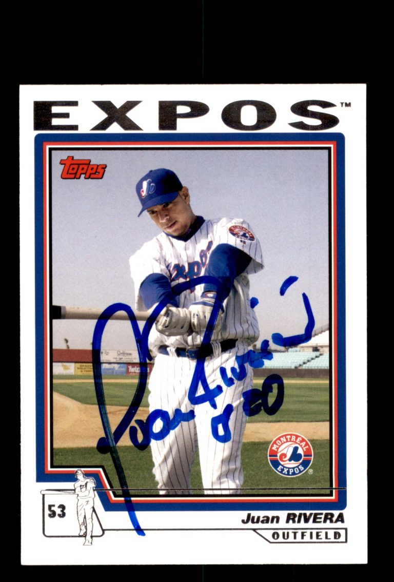 Signed Baseball Card Auto Juan Rivera 2004 Topps #517 Montreal Expos