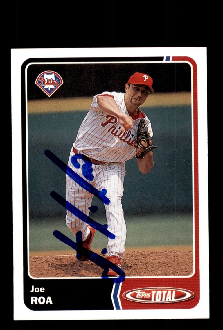 Signed Baseball Card Auto Joe Roa 2003 Topps Total #510 Philadelphia Phillies