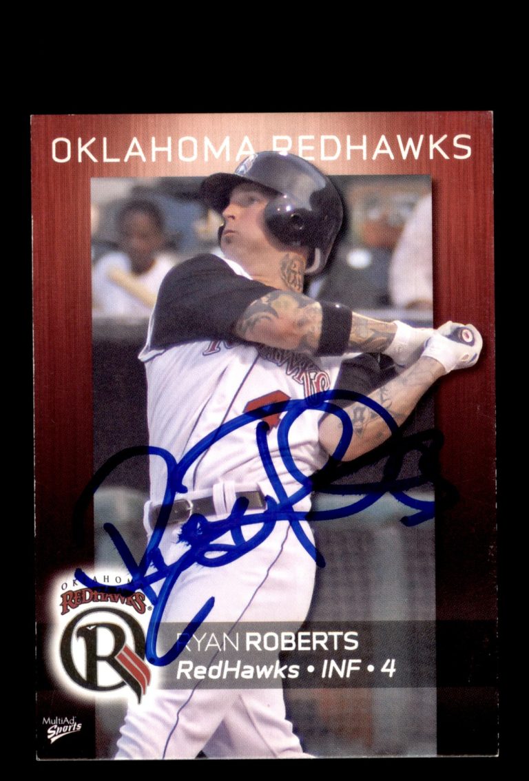 Signed Baseball Card Auto Ryan Roberts 2008 MultiAd Oklahoma RedHawks