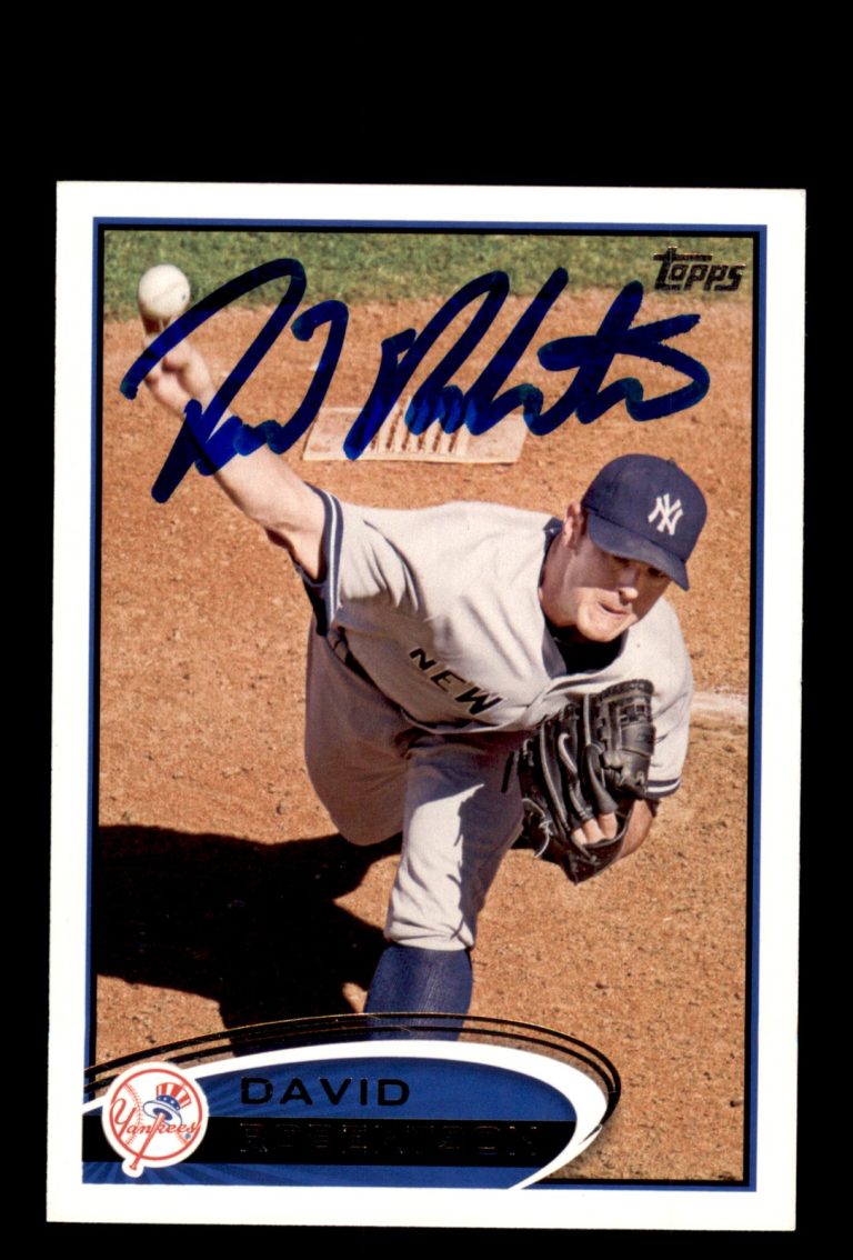 Signed Baseball Card Auto David Robertson 2012 Topps #206 New York Yankees