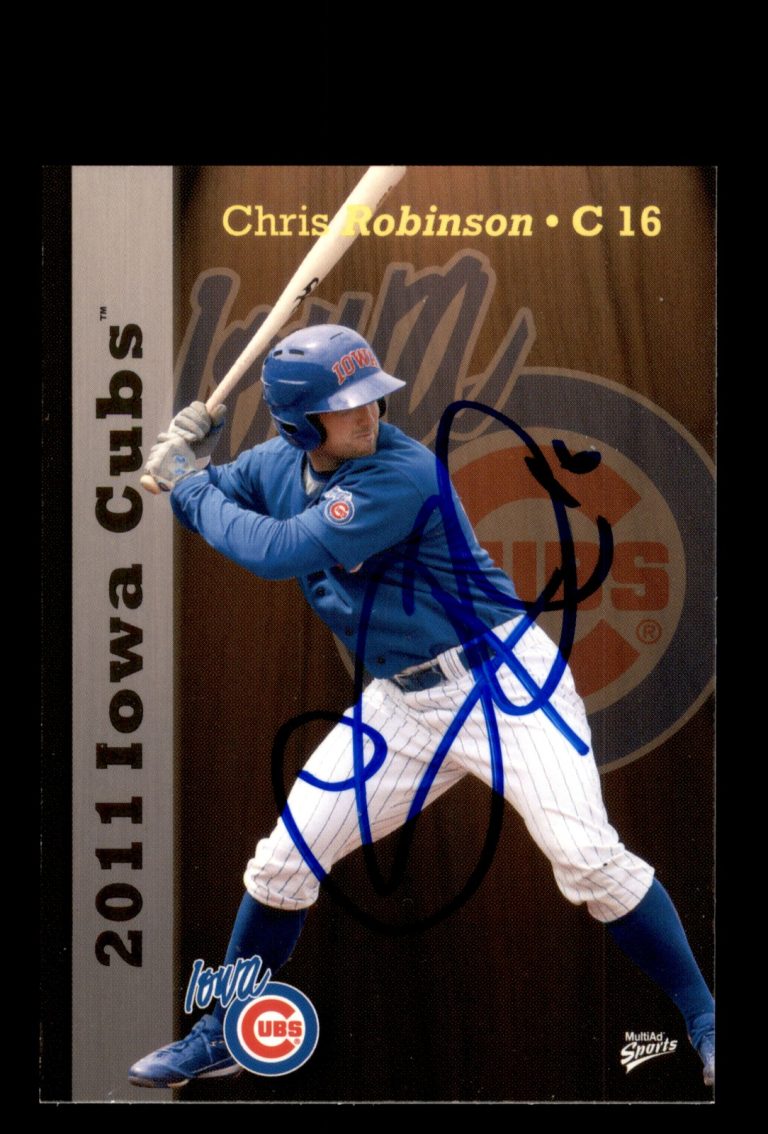 Signed Baseball Card Auto Chris Robinson 2011 MultiAd Iowa Cubs