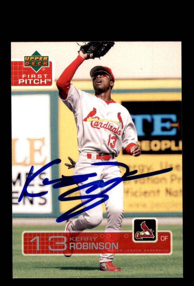 Signed Baseball Card Auto Kerry Robinson 2003 Upper Deck First Pitch #166