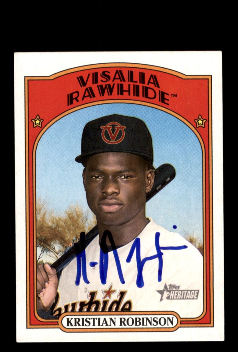 Signed Baseball Card Auto Kristian Robinson 2021 Topps Heritage Minor #129