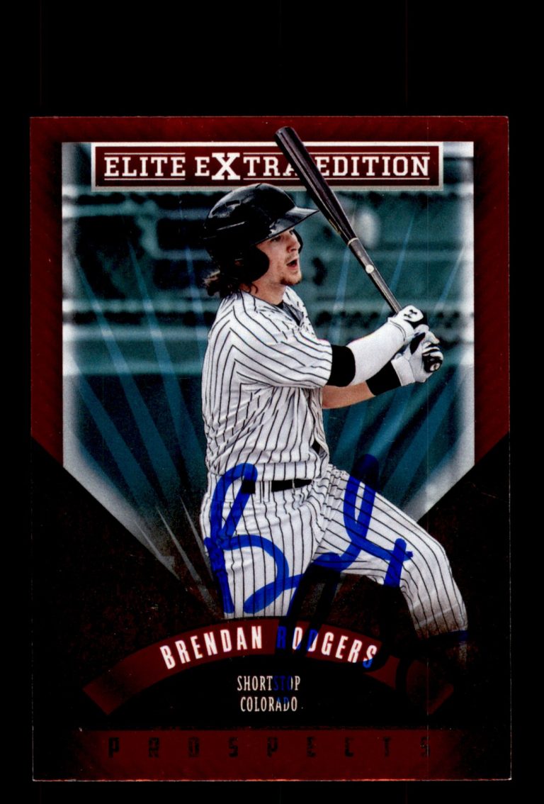 Signed Baseball Card Auto Brendan Rodgers 2015 Panini Elite #4 Colorado Rockies
