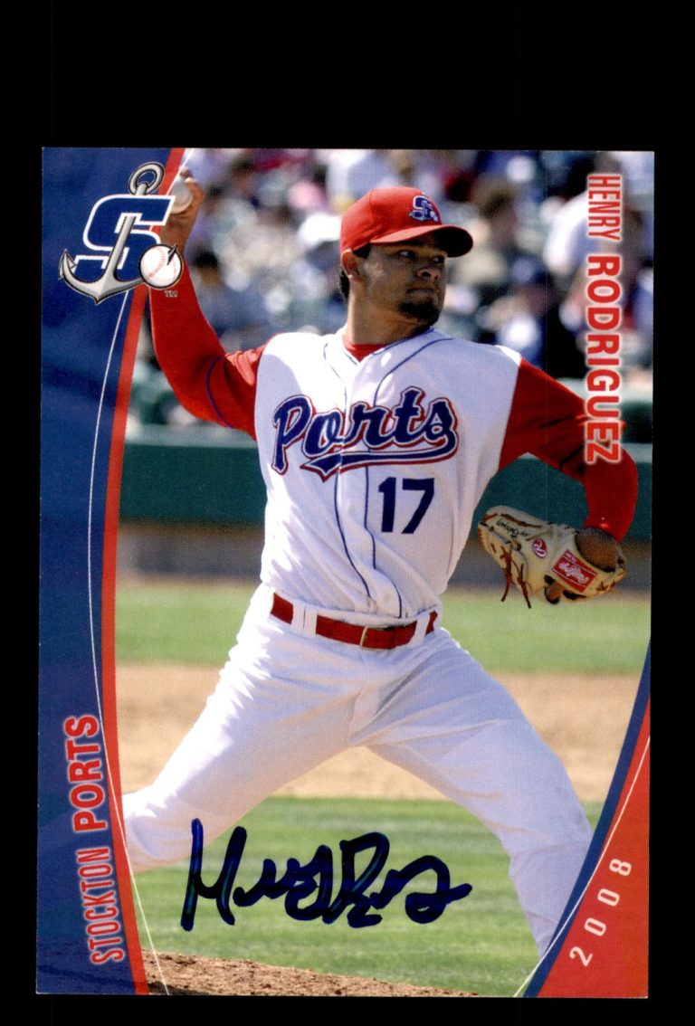 Signed Baseball Card Auto Henry Rodriguez 2008 Grandstand Stockton Ports