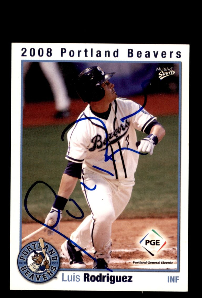 Signed Baseball Card Auto Luis Rodriguez 2008 MultiAd Portland Beavers