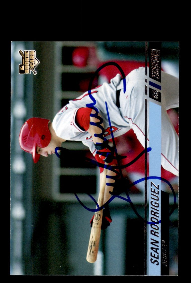 Signed Baseball Card Auto Sean Rodriguez 2008 Topps Stadium Club #131 Angels