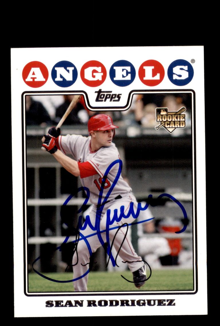 Signed Baseball Card Auto Sean Rodriguez 2008 Topps Update #UH315 Angels