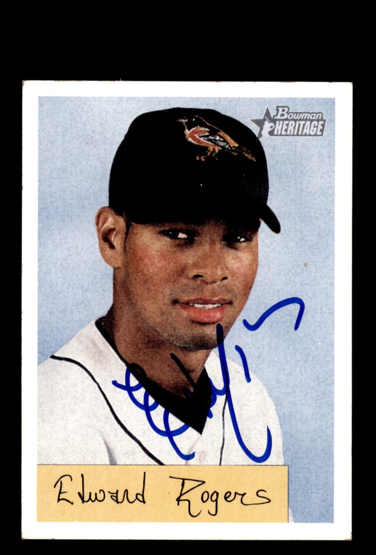 Signed Baseball Card Auto Ed Rogers 2002 Bowman Heritage #279 Baltimore Orioles