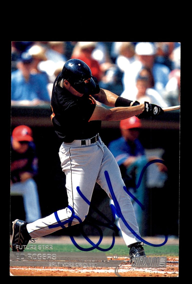 Signed Baseball Card Auto Ed Rogers 2003 Stadium Club #102 Baltimore Orioles